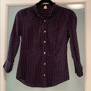 J. Crew Tuexdo Front polka Dot button down